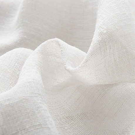 Country Two Panels Solid White Bedroom Linen Polyester Blend Sheer Curtains Shades  
