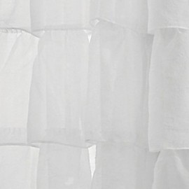 One Panel Modern Solid White Living Room Polyester Sheer Curtains Shades  